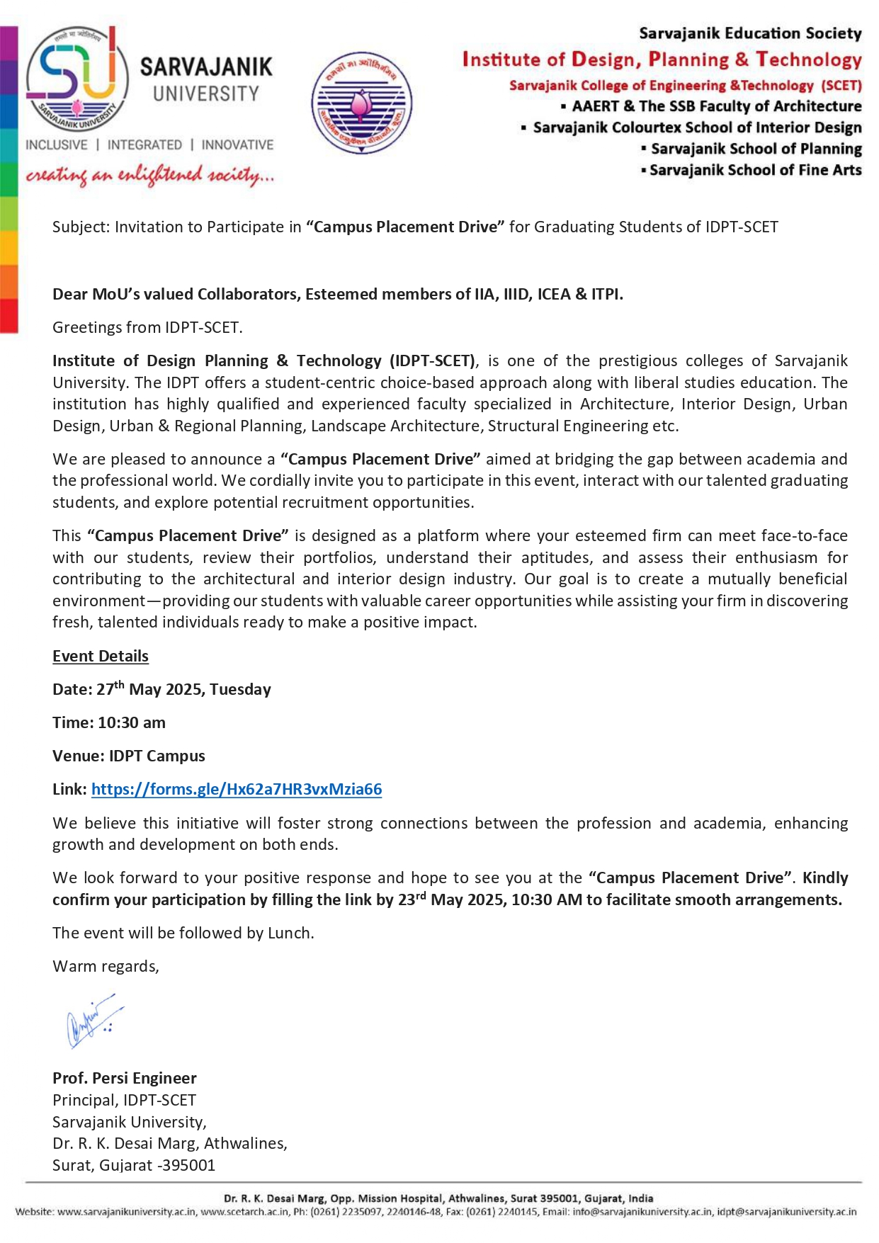 Invitation Letter